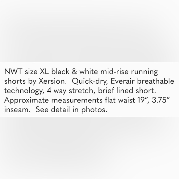 Women’s XL Mid-Rise Xersion black & white running shorts, NWT - Picture 13 of 13